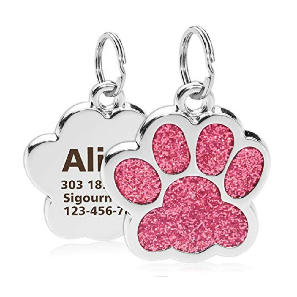 Personalized Paw Glitter Pendant