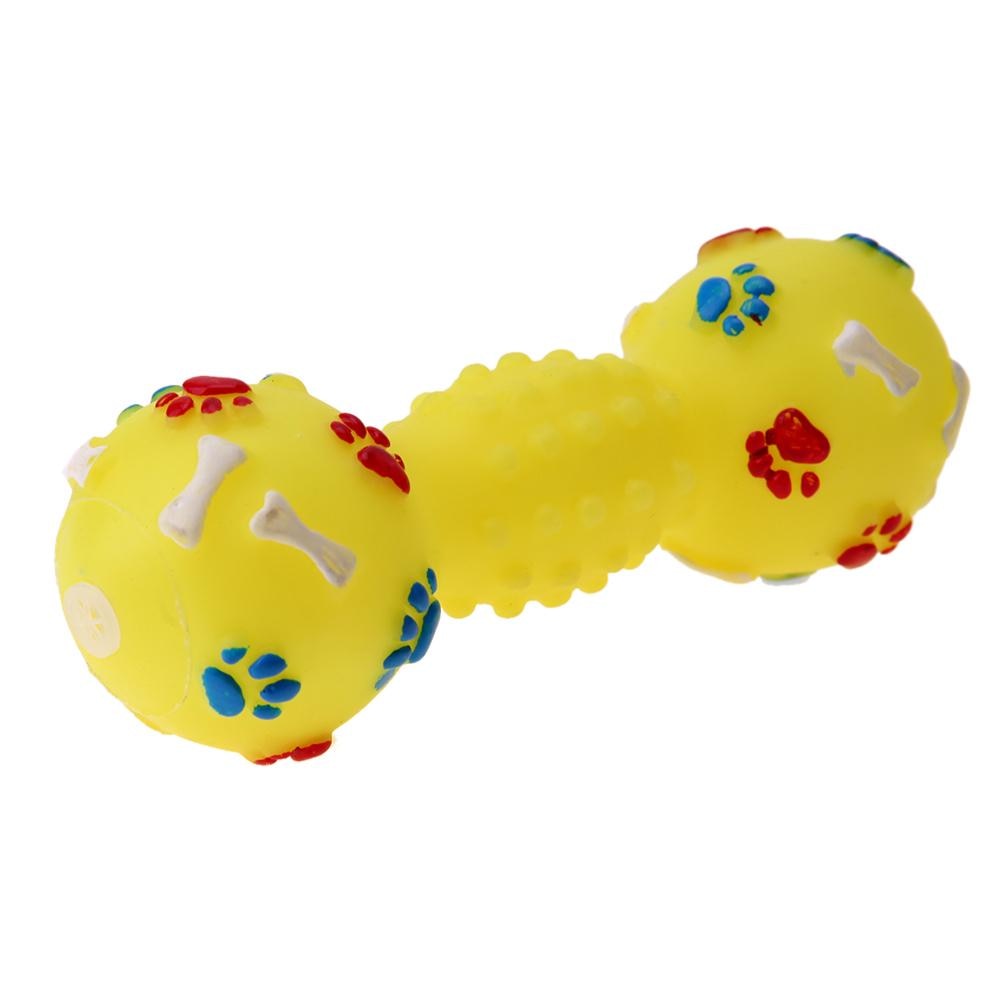 Dumbbell Shaped Dog Squeaky Chew Toy