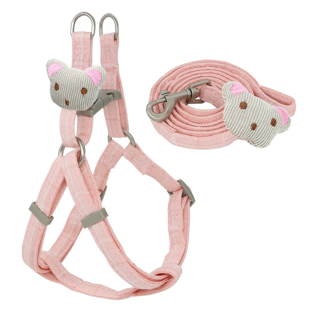 Soft Dog Harness Leash Collar Set