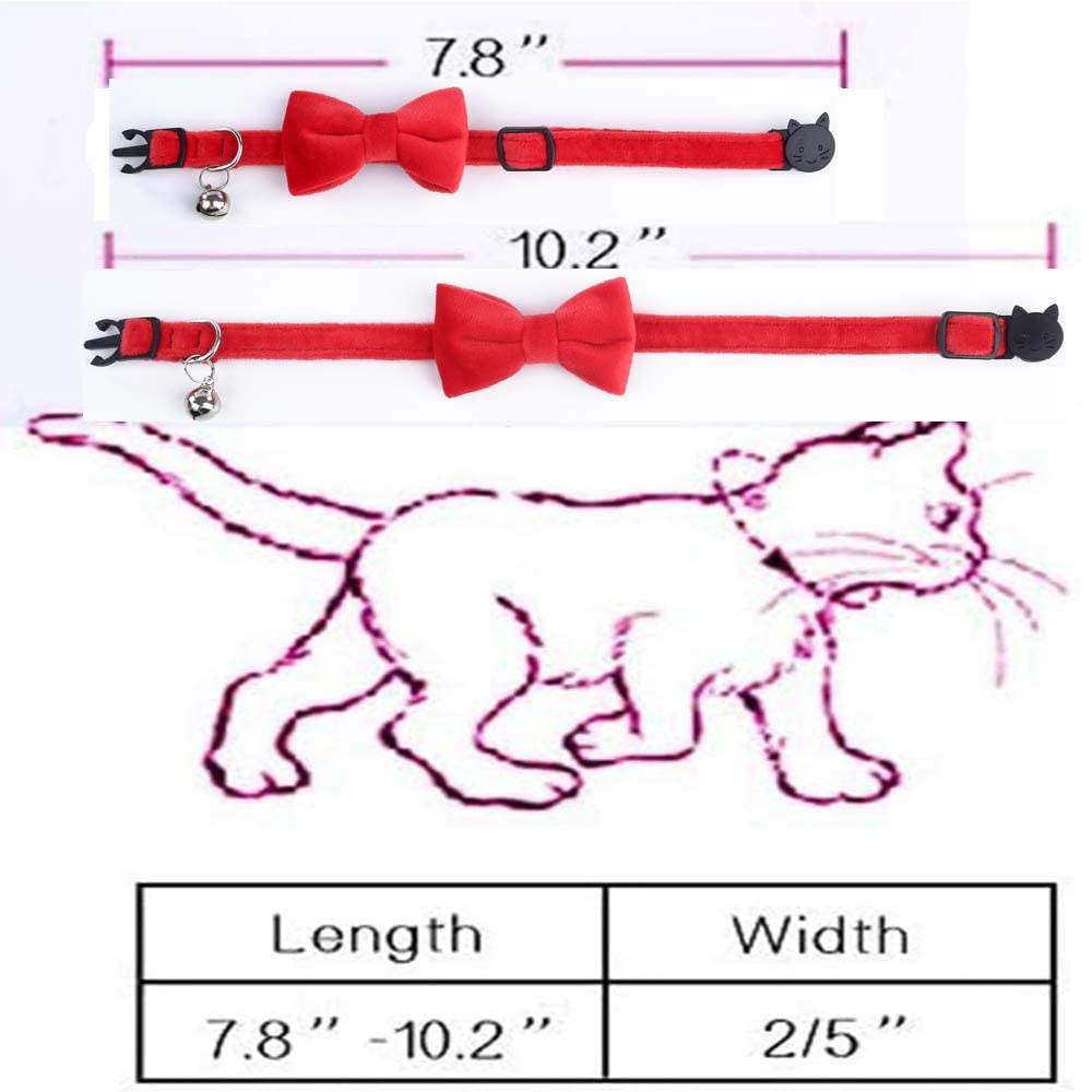 Velvet Soft Bow Kitten Collars