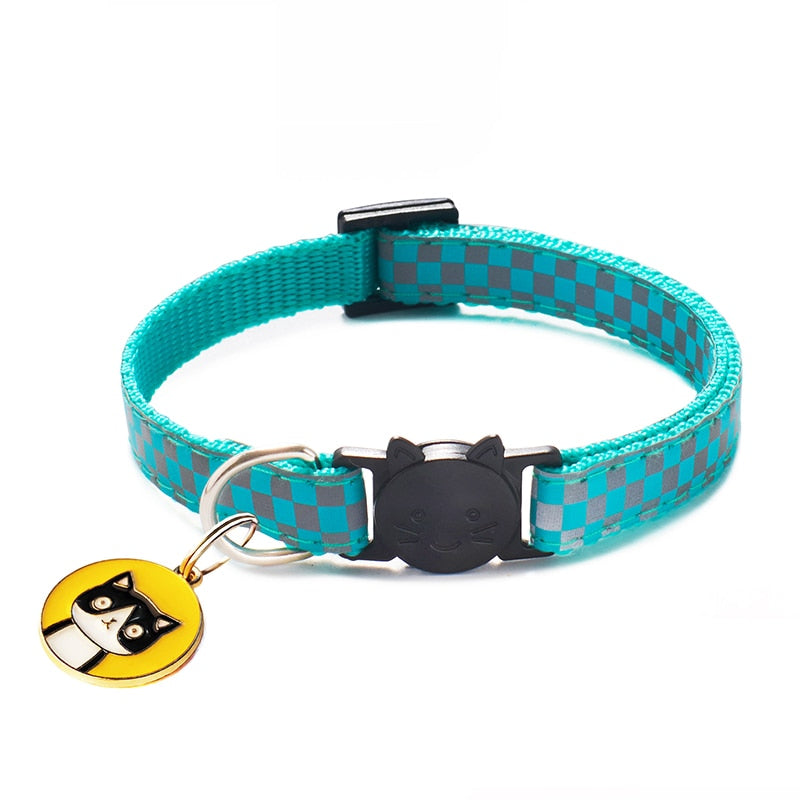 Nylon Buckles Check Pets Collar