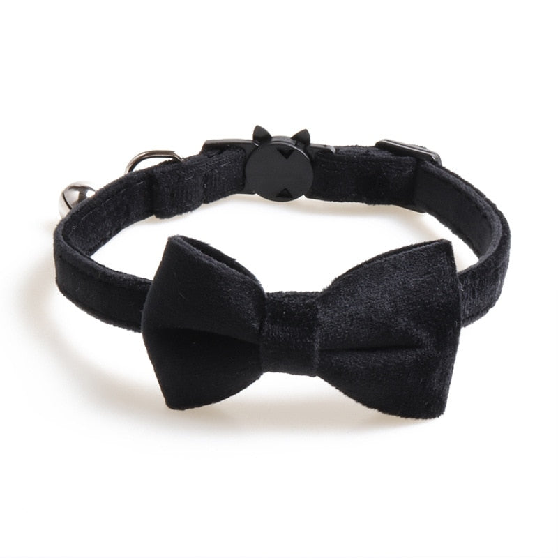 Velvet Soft Bow Kitten Collars