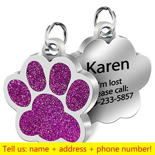 Personalized Paw Glitter Pendant