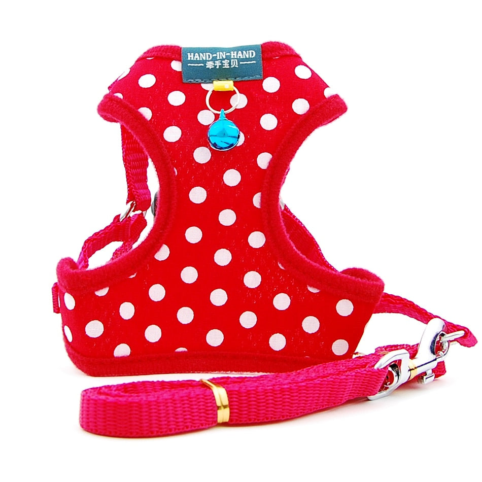 Cat Dot Print Cotton Harness Vest