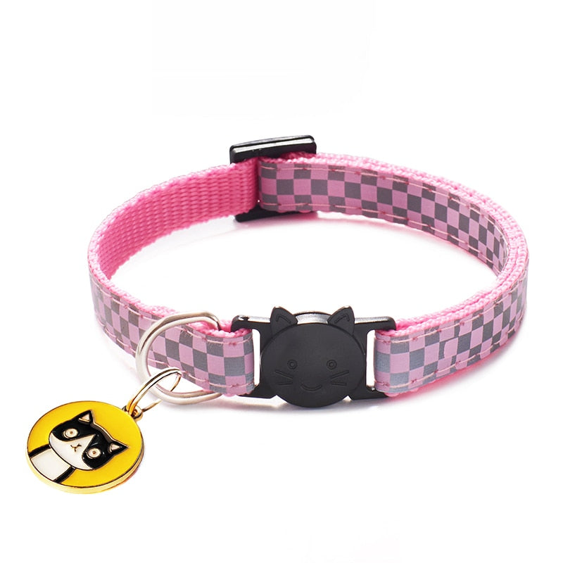 Nylon Buckles Check Pets Collar