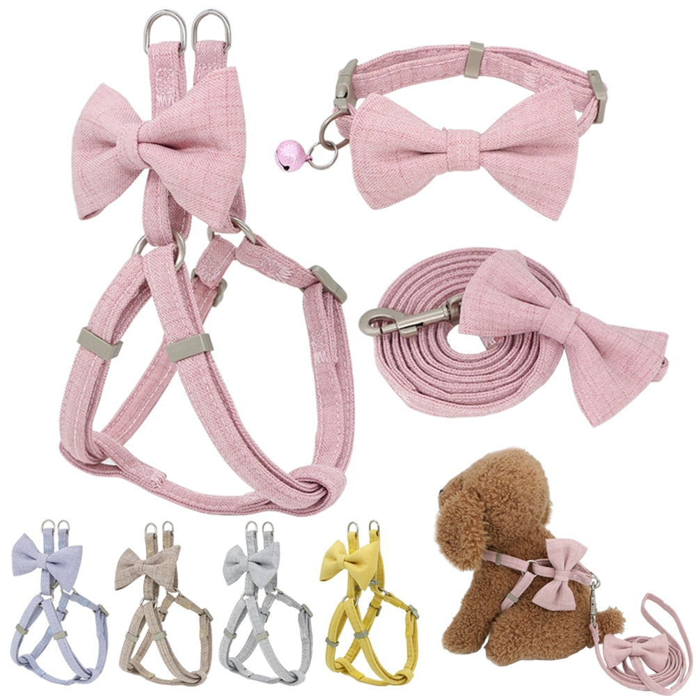 Dog Cute Bow Double Layer Harness