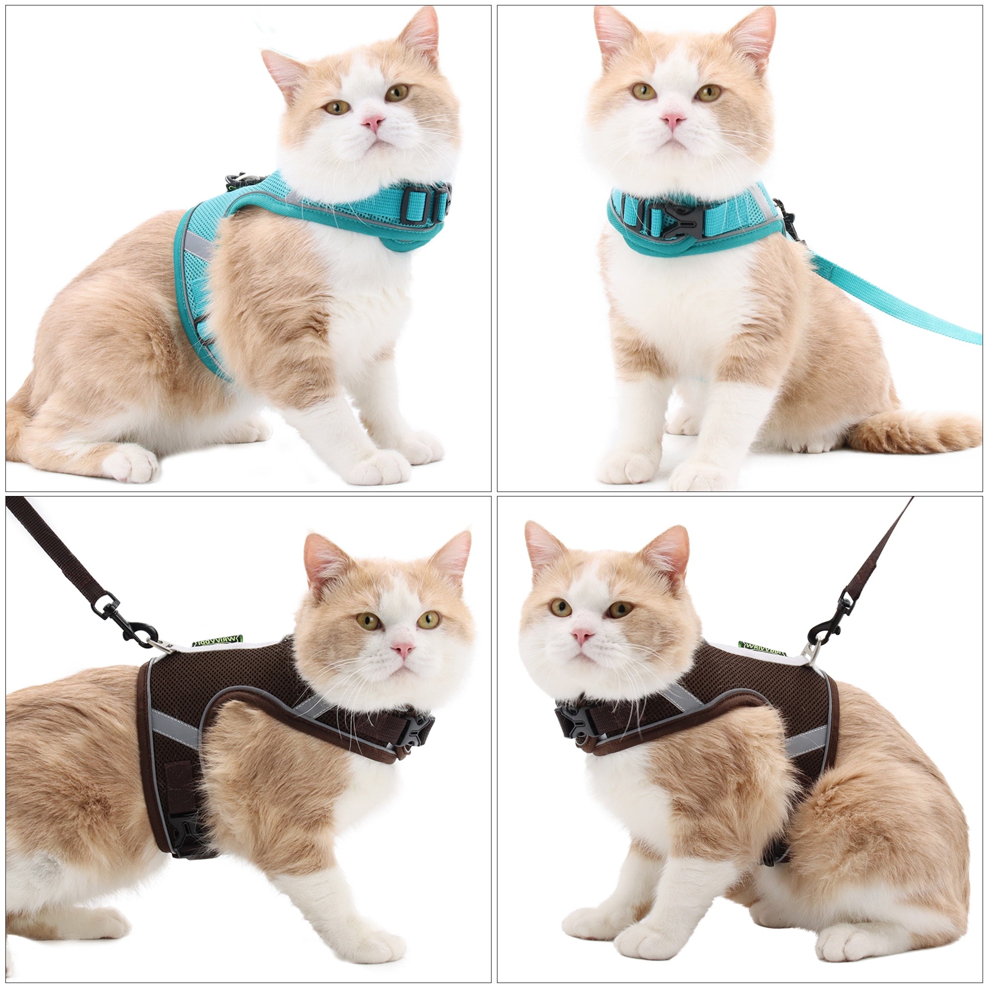 Soft Mesh Cat Leash Harness Set