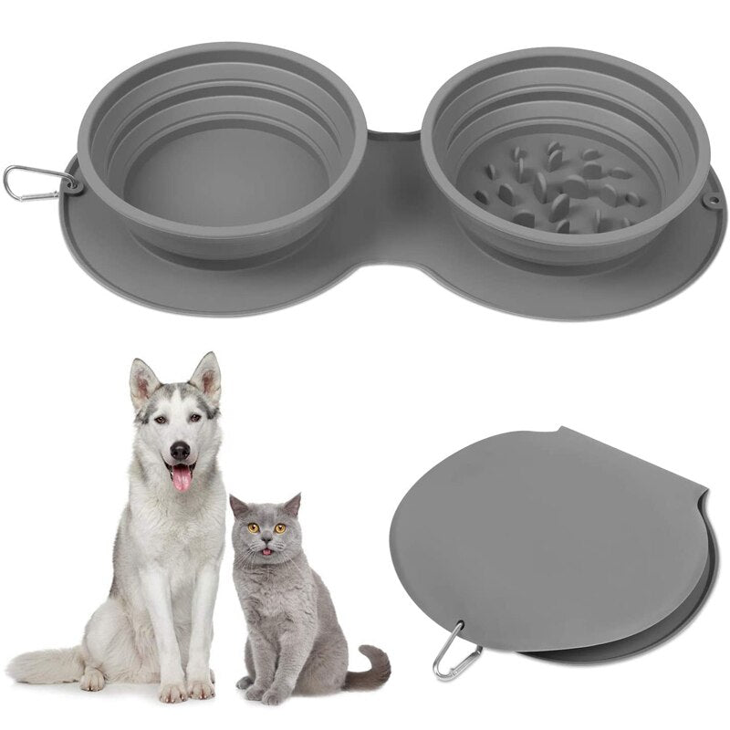 Double Silicone Folding Dog Bowl