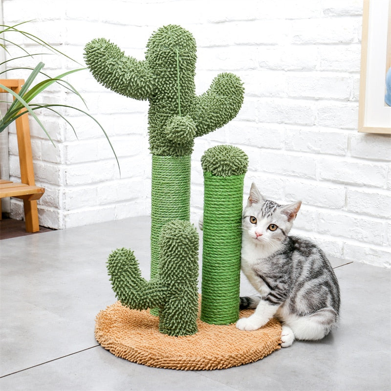 Cute Cactus Cat Scratching Tree