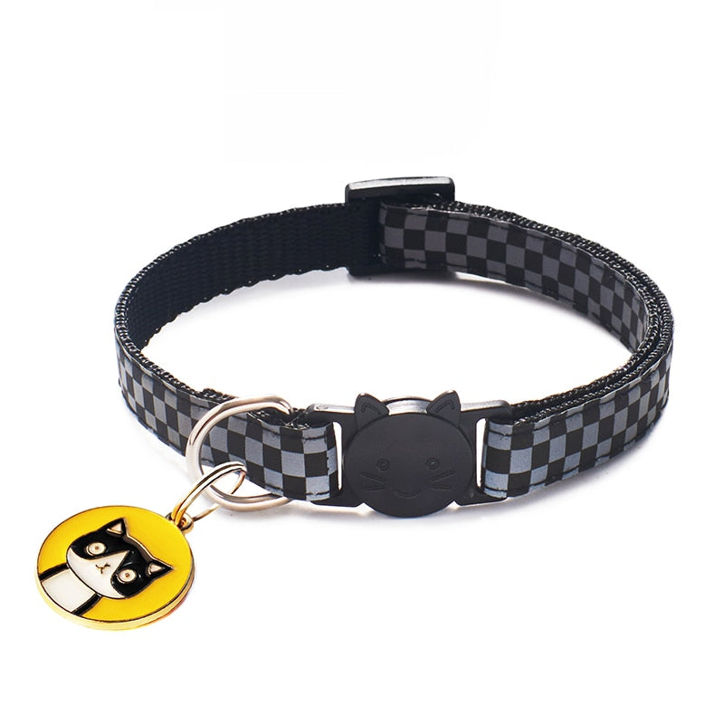 Nylon Buckles Check Pets Collar