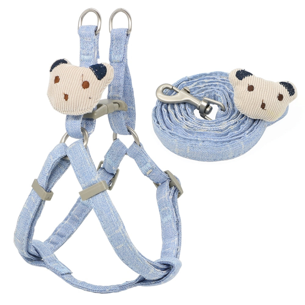 Soft Dog Harness Leash Collar Set