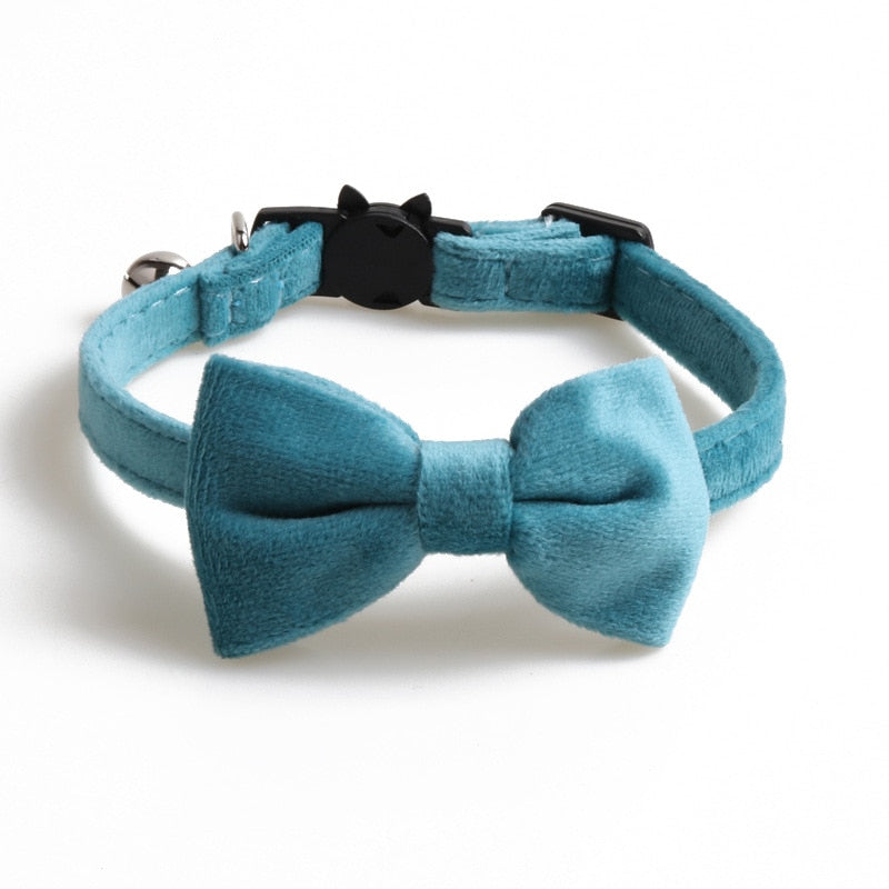 Velvet Soft Bow Kitten Collars