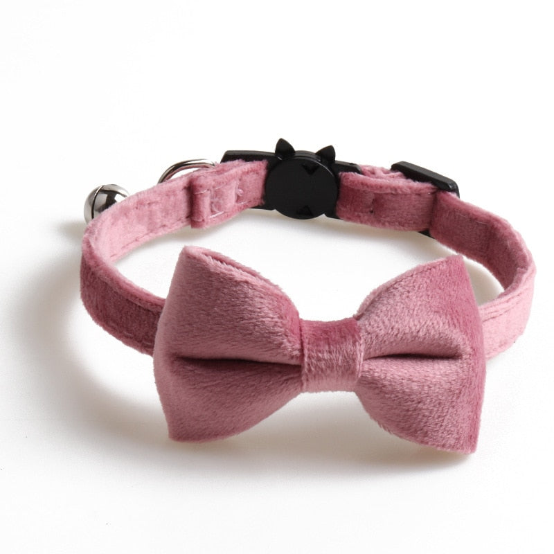 Velvet Soft Bow Kitten Collars