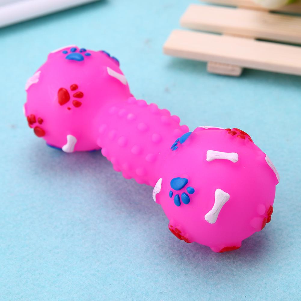 Dumbbell Shaped Dog Squeaky Chew Toy