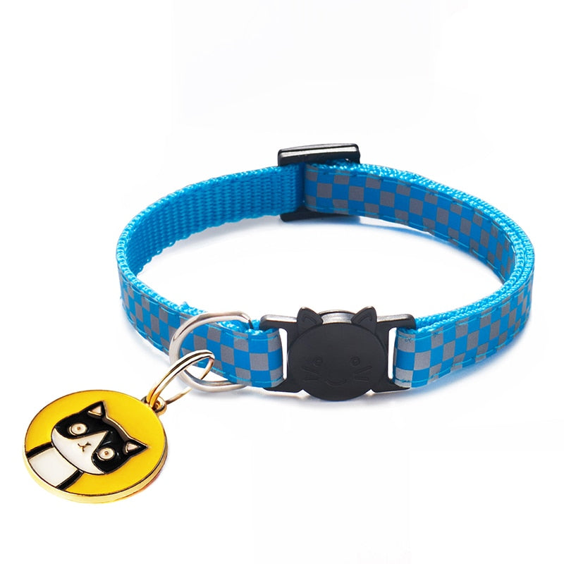 Nylon Buckles Check Pets Collar