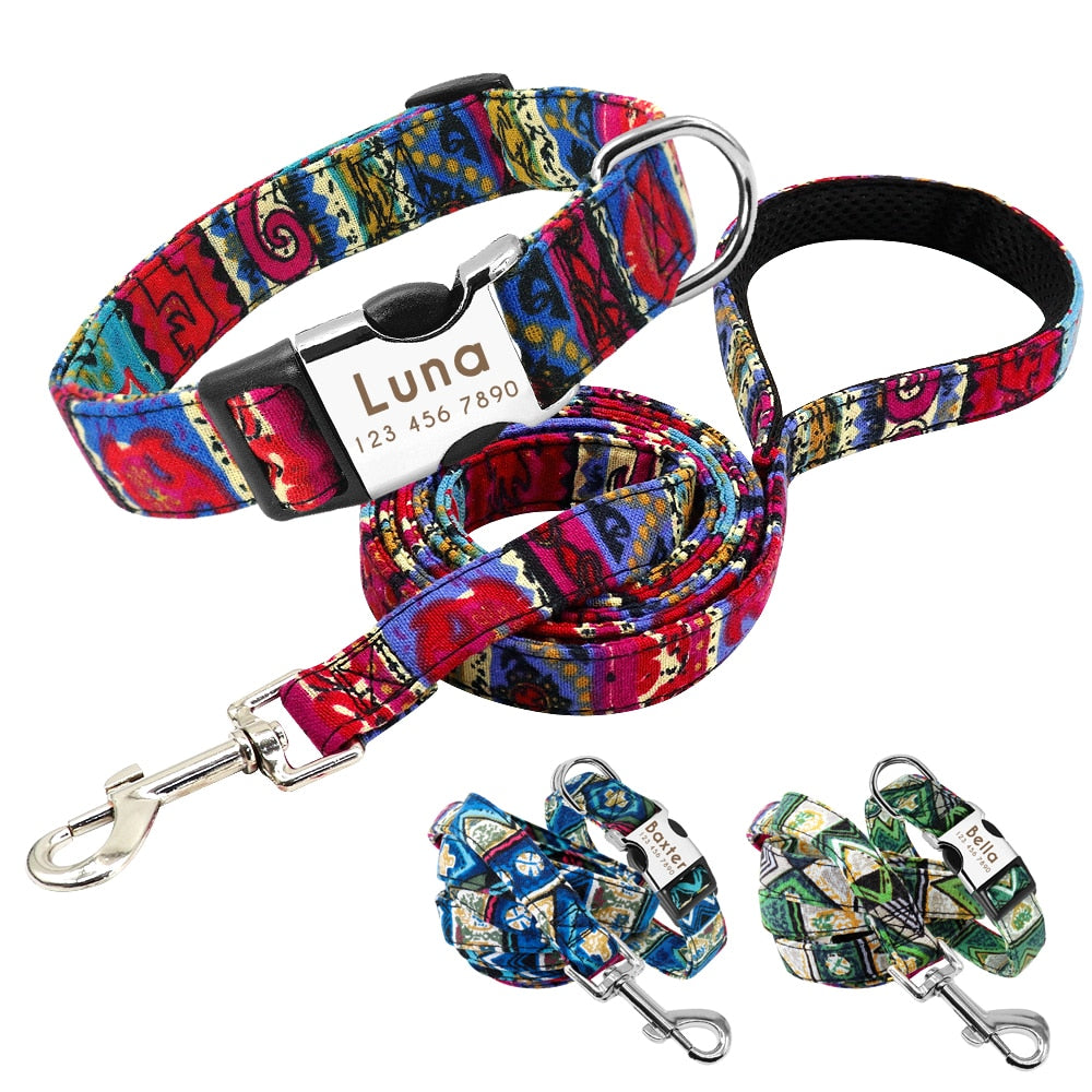 Custom Dog Collar Leash Set