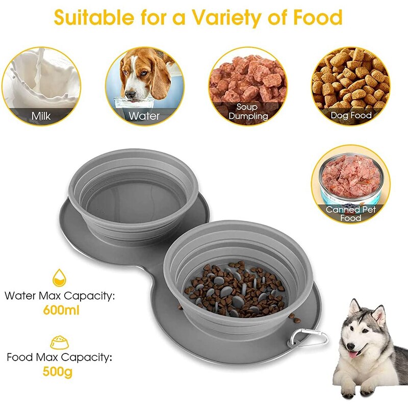 Double Silicone Folding Dog Bowl