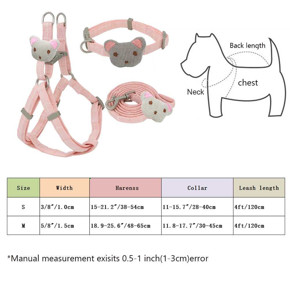 Soft Dog Harness Leash Collar Set