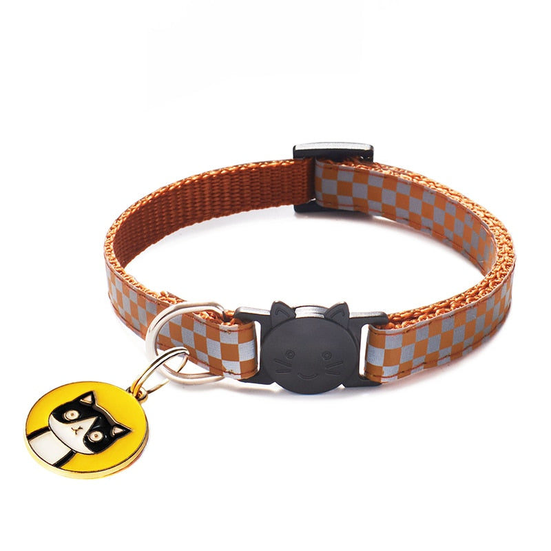 Nylon Buckles Check Pets Collar