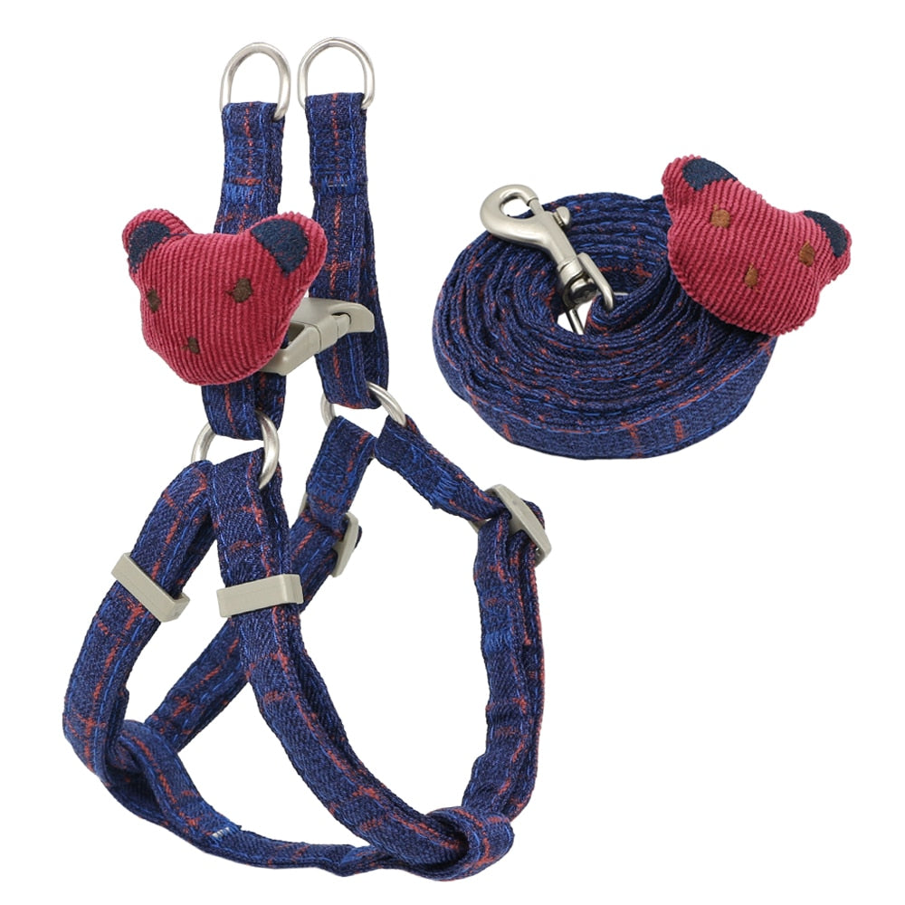 Soft Dog Harness Leash Collar Set