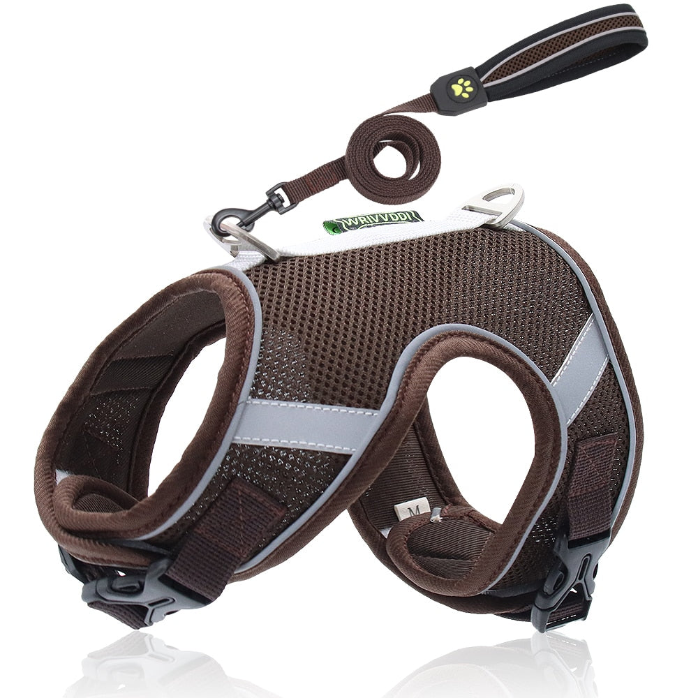 Soft Mesh Cat Leash Harness Set