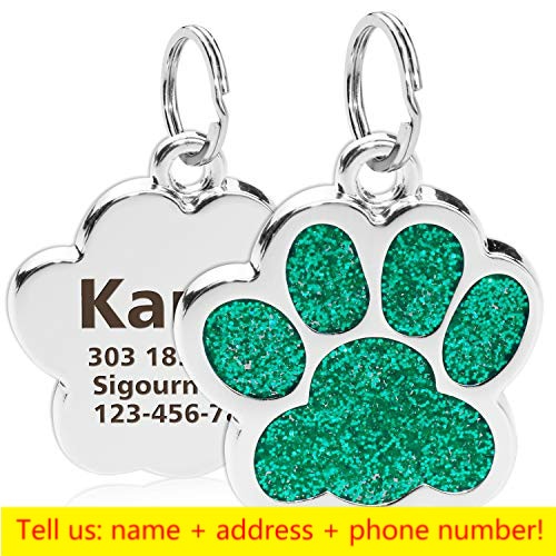 Personalized Paw Glitter Pendant