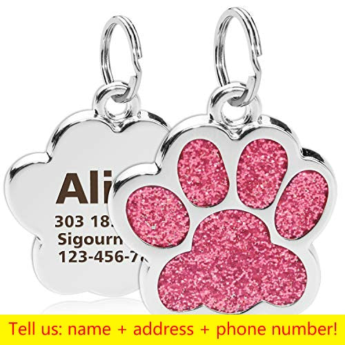 Personalized Paw Glitter Pendant