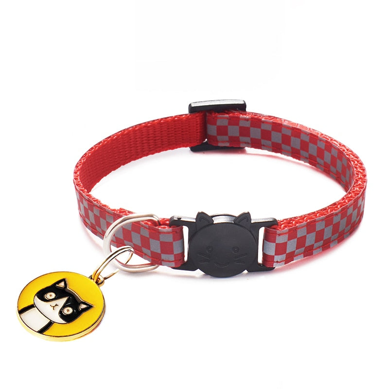 Nylon Buckles Check Pets Collar