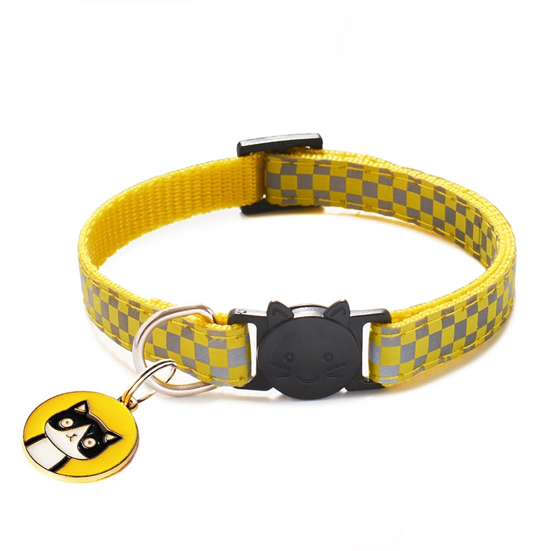 Nylon Buckles Check Pets Collar