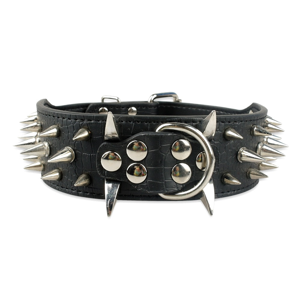 Wide Spiked Dog Collar