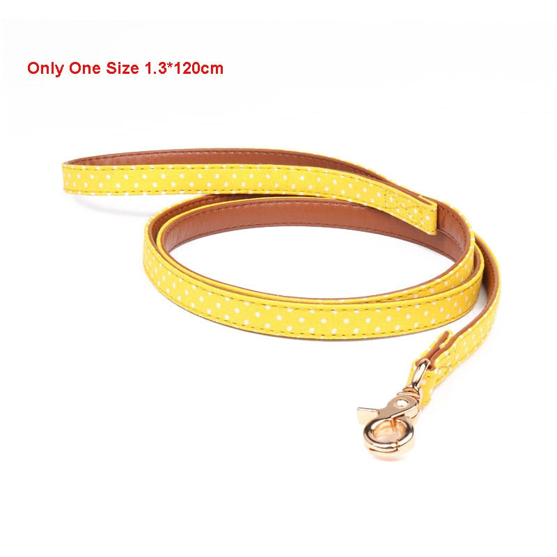 Bandana Leather Leash Bow Cat Collar