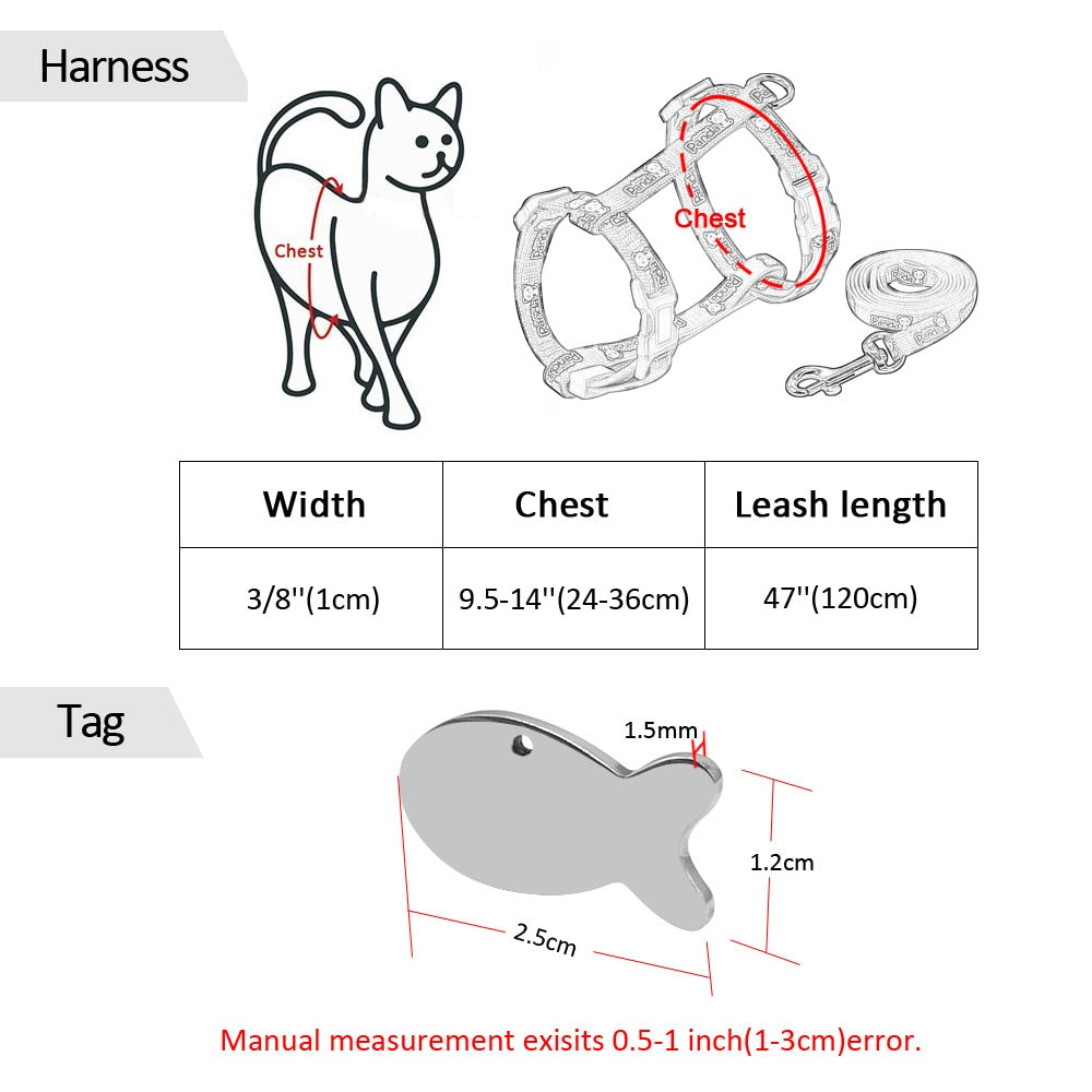 Nylon Cat Harness and Leash Set