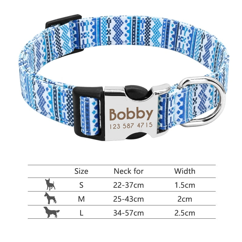 Personalized Nylon Dog Collar