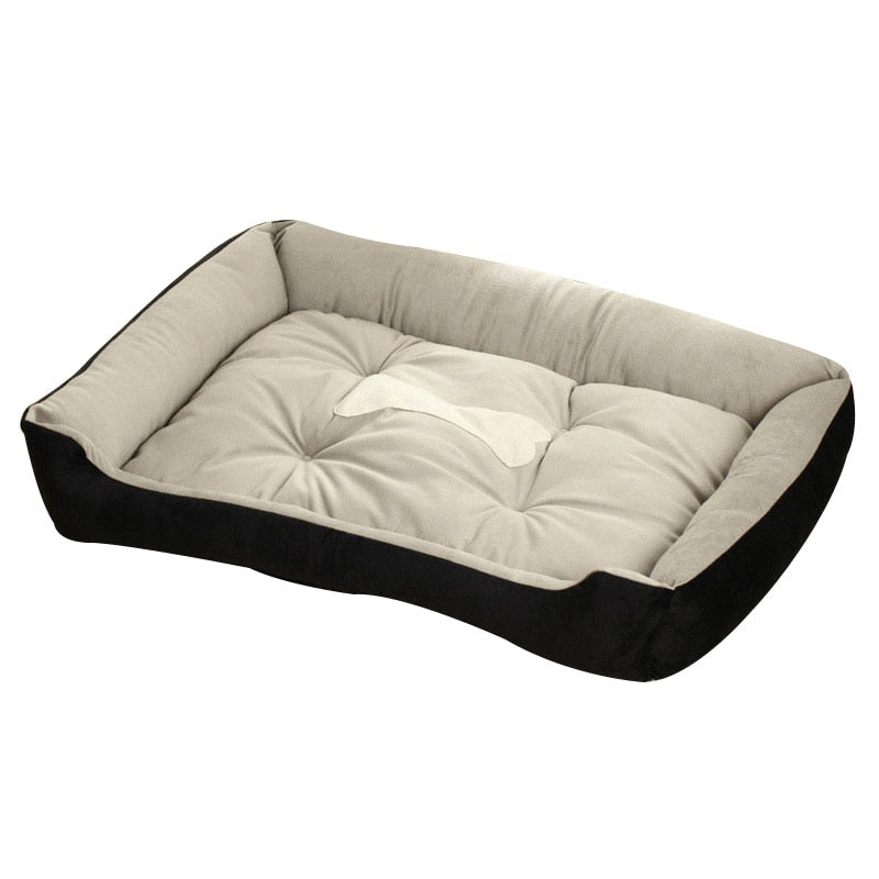 Bone Print Soft Fleece Dog Bed