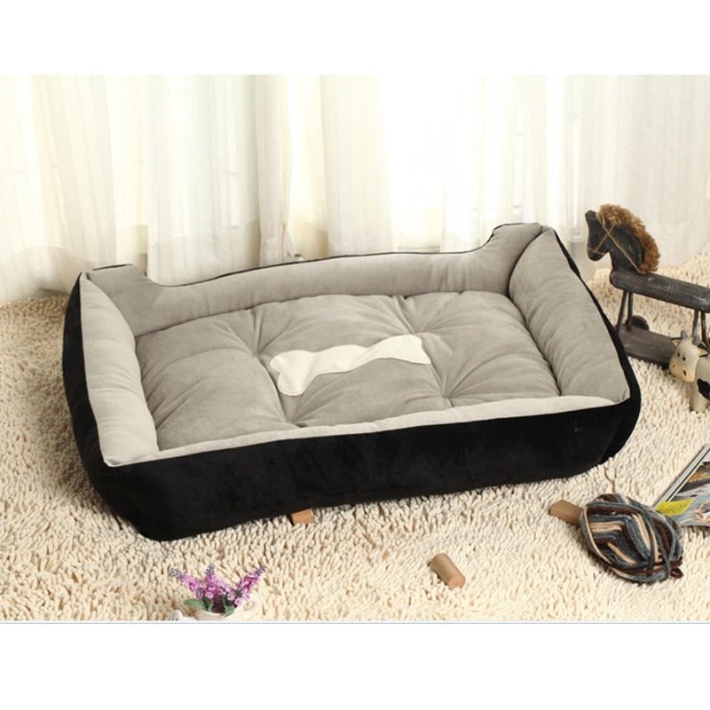 Bone Print Soft Fleece Dog Bed