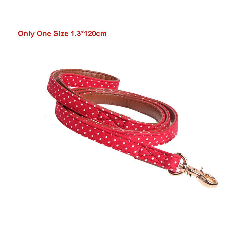 Bandana Leather Leash Bow Cat Collar