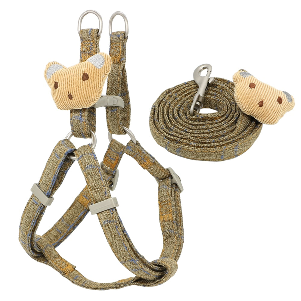 Soft Dog Harness Leash Collar Set