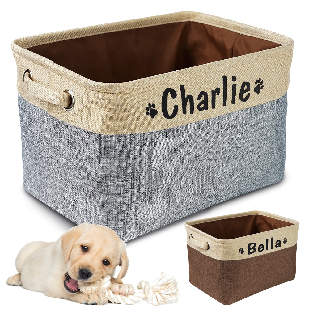 Personalized Dog Toys Storage Basket