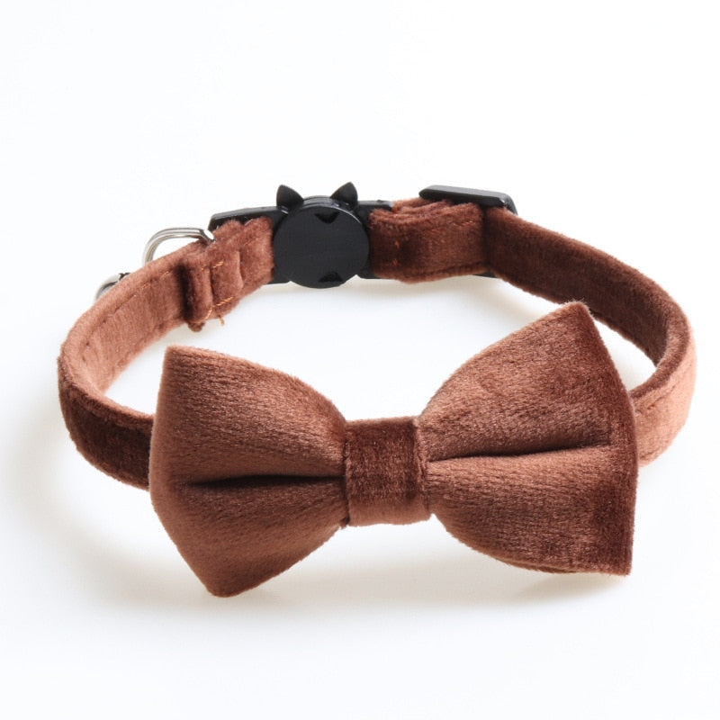 Velvet Soft Bow Kitten Collars