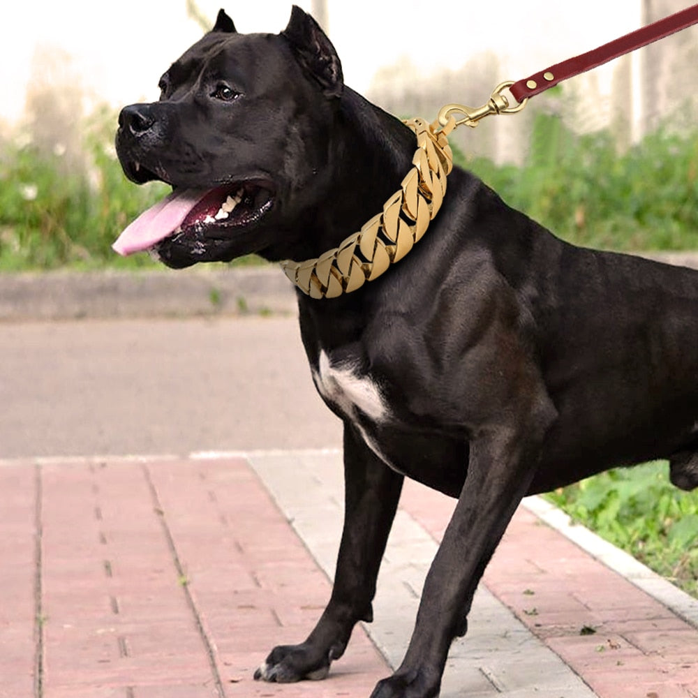 Strong Metal Dog Chain Collars