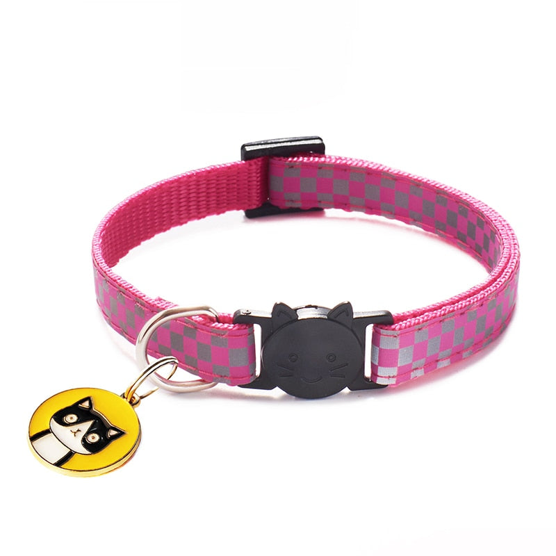 Nylon Buckles Check Pets Collar