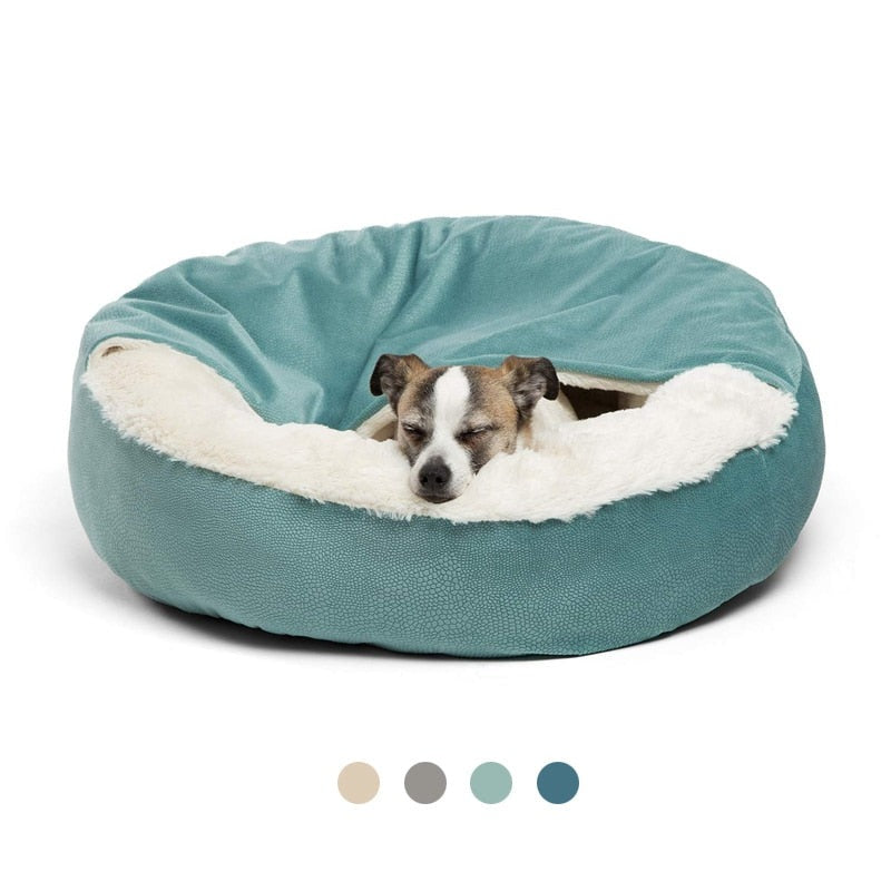 Orthopedic Dog Bed With Hooded Blanket