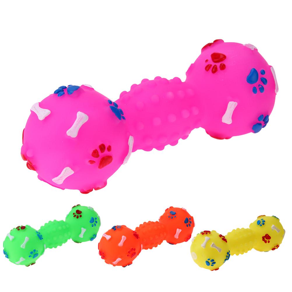 Dumbbell Shaped Dog Squeaky Chew Toy