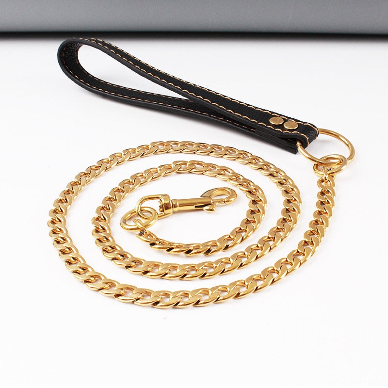 Gold Chains Dog Leash