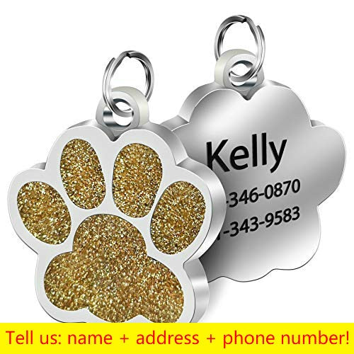 Personalized Paw Glitter Pendant