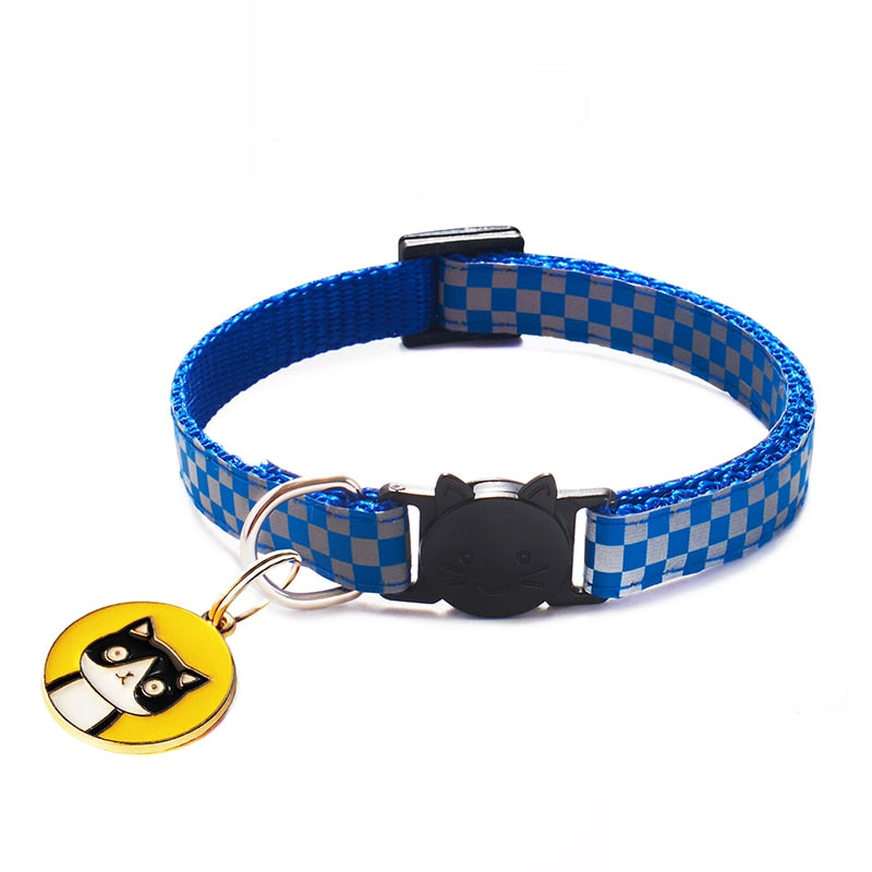 Nylon Buckles Check Pets Collar