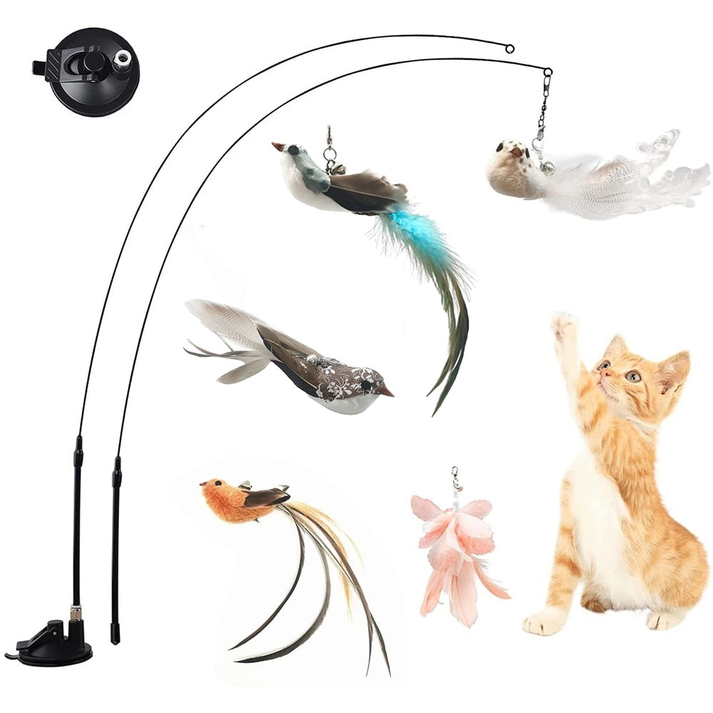 Simulation bird cat stick