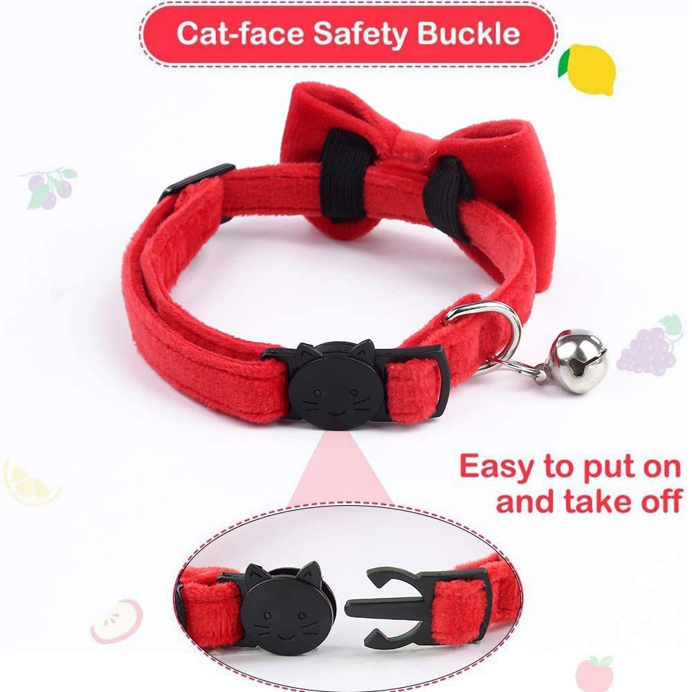 Velvet Soft Bow Kitten Collars