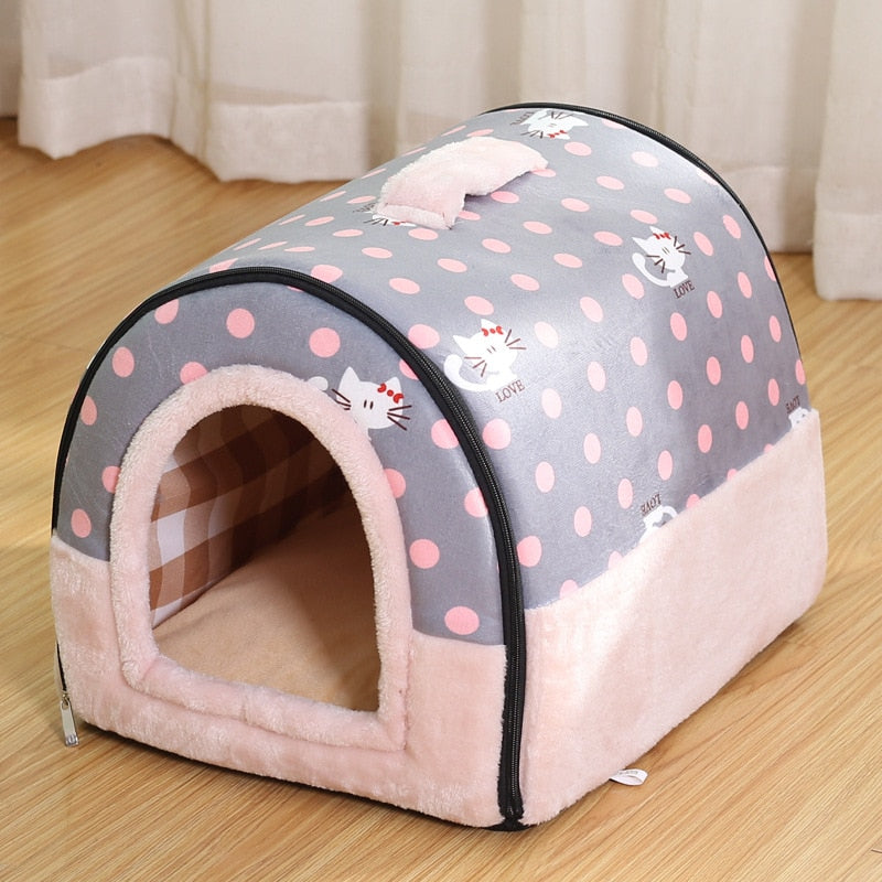 Indoor Dog House Cozy Cave Bed