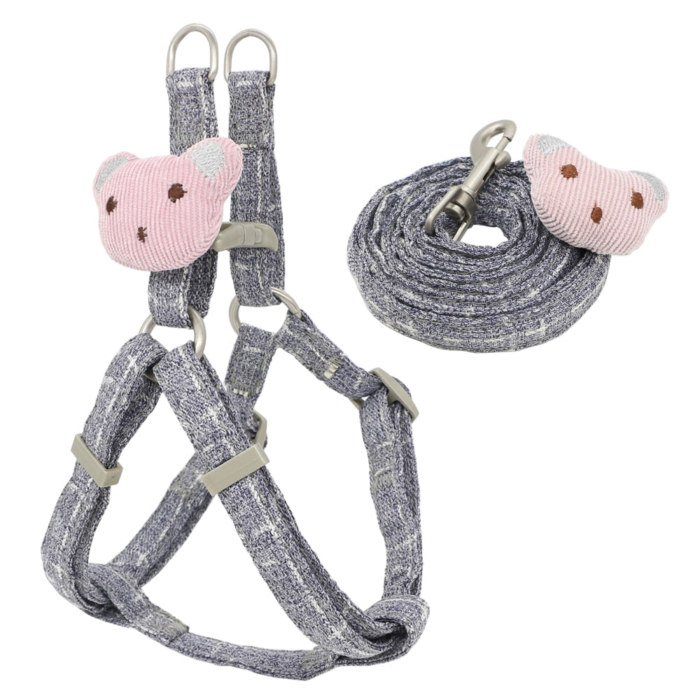 Soft Dog Harness Leash Collar Set